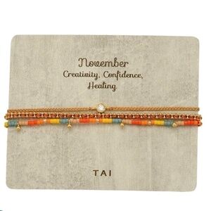 Tai Jewelry Handmade Pull Tie Birthstone Bracelets | Set Of 3 -- November